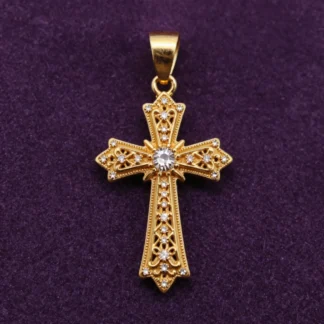 Dije Cruz Filigrana de Oro