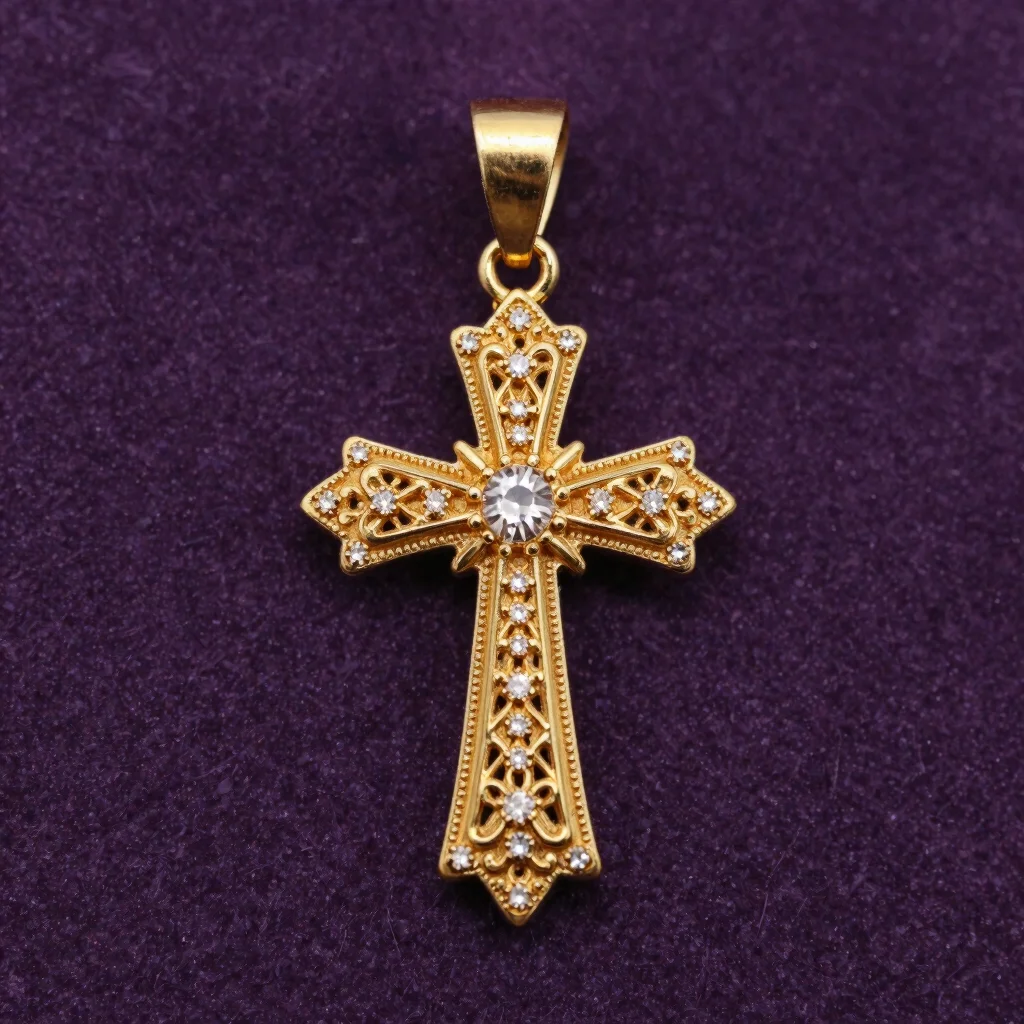 Dije Cruz Filigrana de Oro