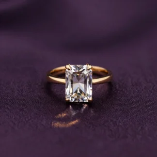 Anillo Solitario Zirconia Esmeralda