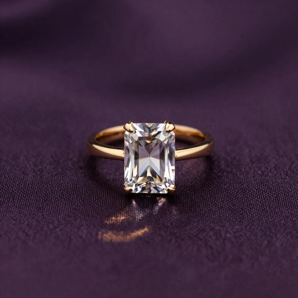 Anillo Solitario Zirconia Esmeralda